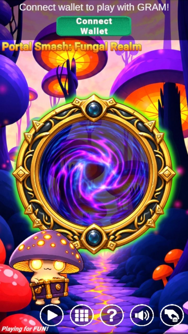 The portal in the mushroom realm, fun-mode
